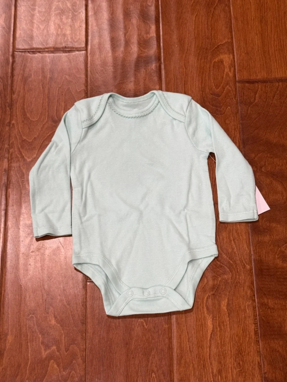 NWT Size 6-9 months Long-Sleeve Solid Sage One-Piece Bodysuit